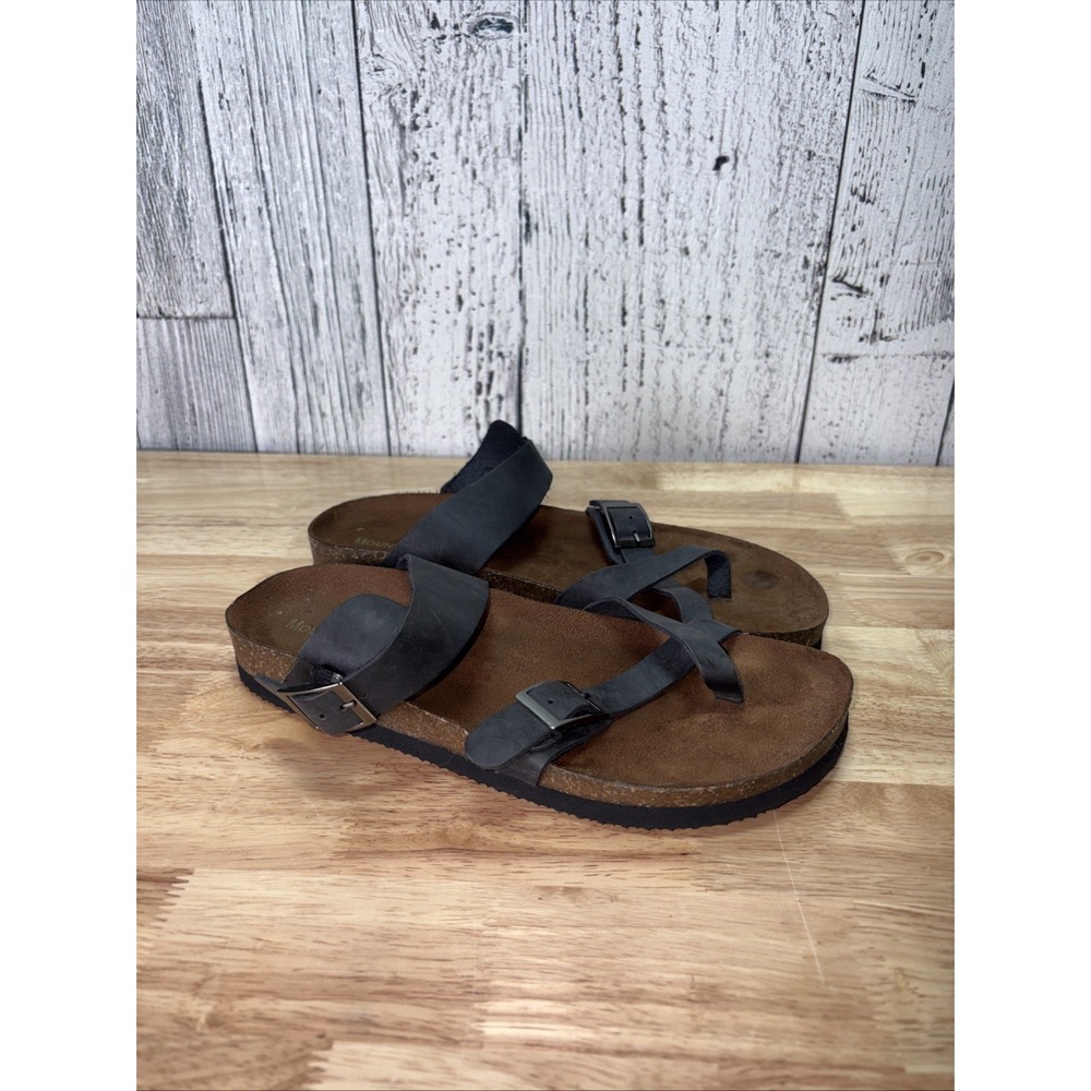 Mountain Sole Womens Leather Sandals Size 9 EU 40.5 Black & Brown